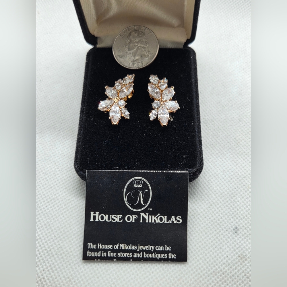 Goldtone and CZ Women's Earrings